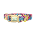 Abstract Paint Splatter Dog Collar - plastic gold