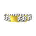 Silver Chain Design Dog Collar - metal gold