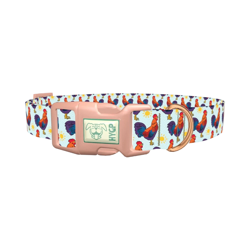 Rooster Sun Dog Collar - plastic rose gold