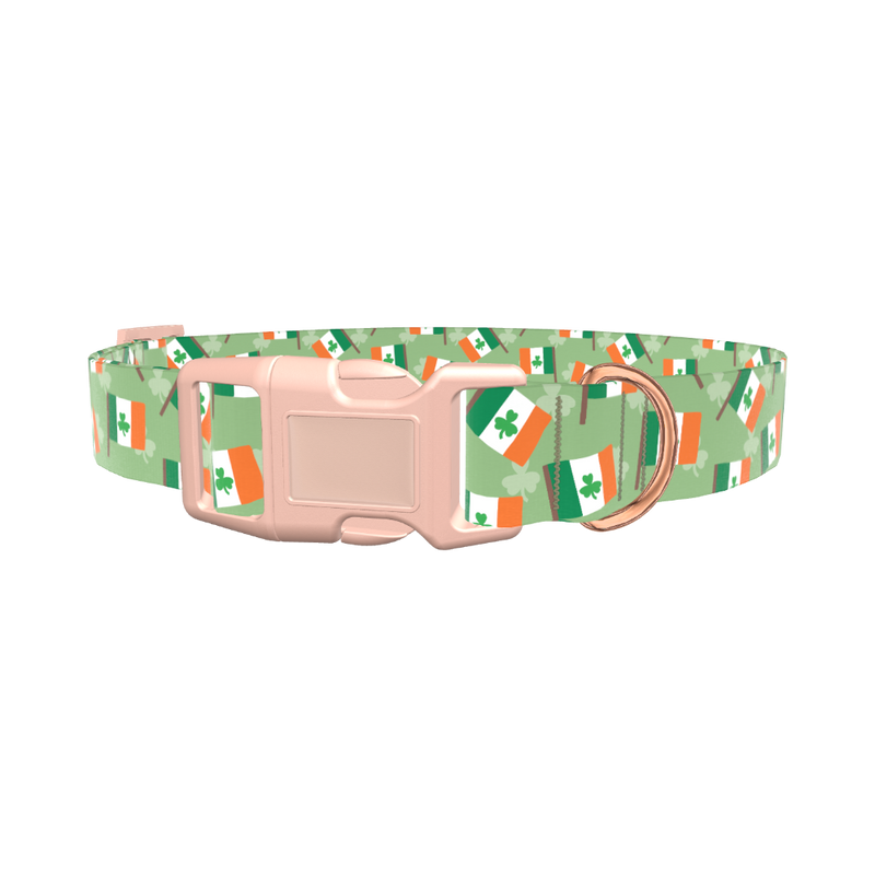 St. Patrick's Flag Dog Collar - plastic gold