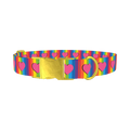 Rainbow Heart Dog Collar - metal gold
