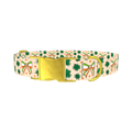 St. Patrick's Clover Bow Dog Collar - metal gold