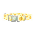 Yellow Citrus Slice Dog Collar - plastic silver