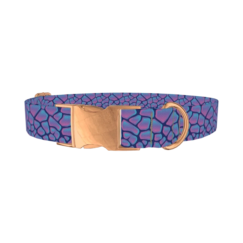 Geometric Animal Dog Collar - metal rose gold