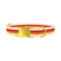 Retro Hexagon Stripe Dog Collar - metal gold