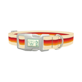 Retro Hexagon Stripe Dog Collar - plastic silver