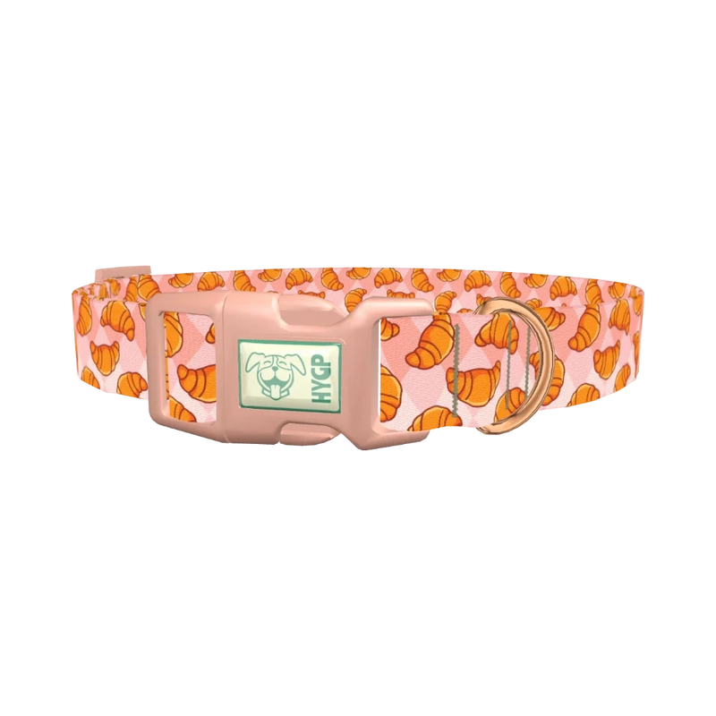 Croissant Pattern Dog Collar - plastic rose gold