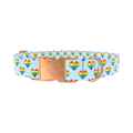 Pixel Rainbow Heart Dog Collar - metal silver