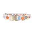 Halloween Embroidery Dog Collar - metal silver