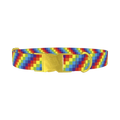 Rainbow Checkered Dog Collar - metal gold