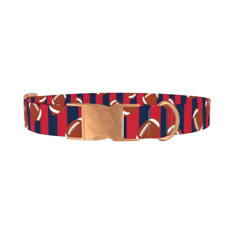 Patriotic Football Dog Collar - metal rose gold