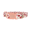 Red Pink Tulip Dog Collar - plastic rose gold