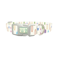 Colorful Surfboard Dog Collar - plastic silver