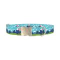 Mountain Landscape Dog Collar - metal silver