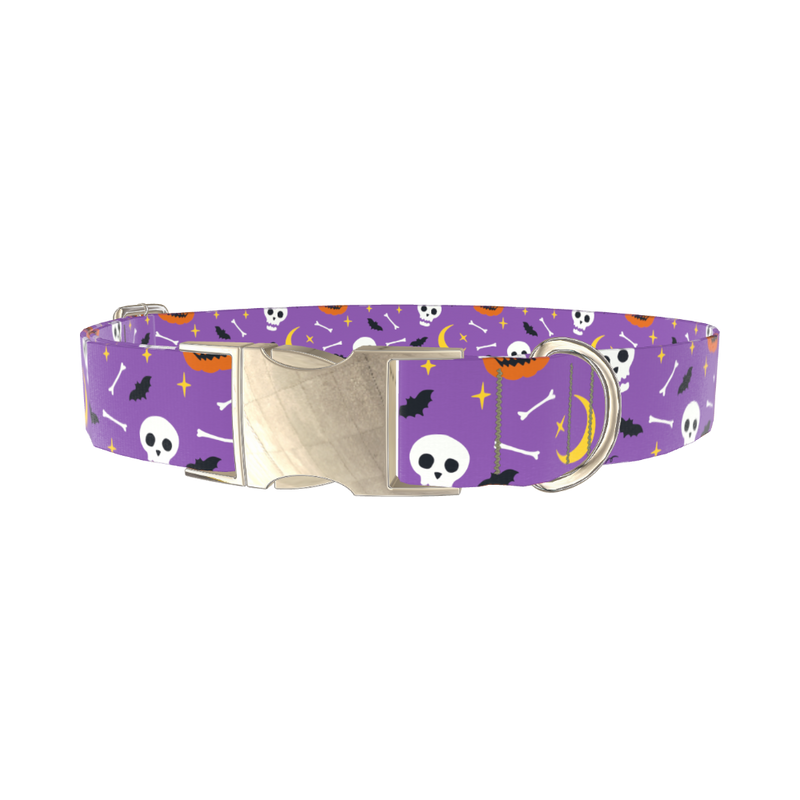 Halloween Moon Dog Collar - metal gold