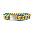 Gold Chain Blue Dog Collar - metal silver