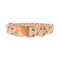 Tropical Floral Dog Collar - metal rose gold