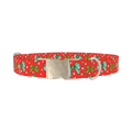 Christmas Bow Dog Collar - metal silver