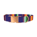 Colorful Stripes Dog Collar - metal rose gold