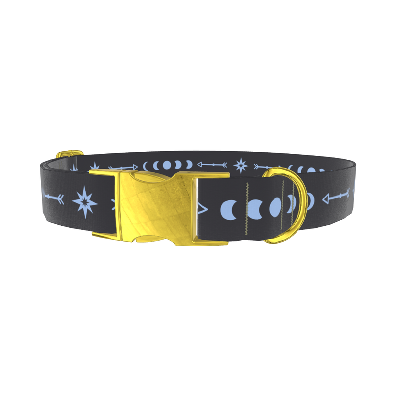 Mystic Moon Dog Collar - metal rose gold