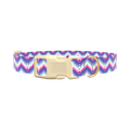 Geometric Chevron Dog Collar - plastic silver