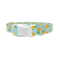 Blue Pineapple Dog Collar - plastic rose gold
