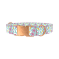 Tropical Orchid Dog Collar - metal silver