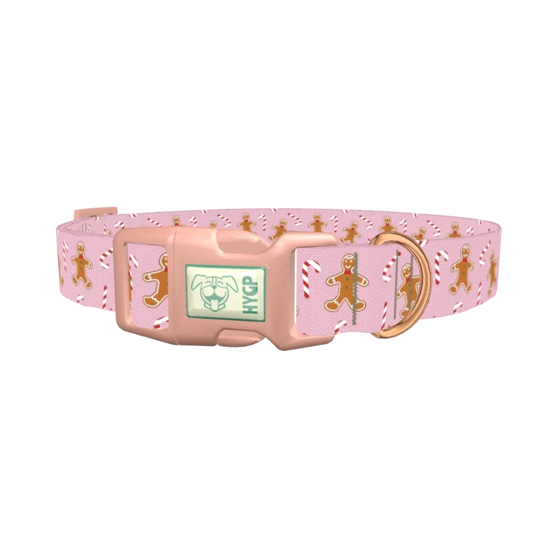 Christmas Gingerbread Dog Collar - plastic rose gold
