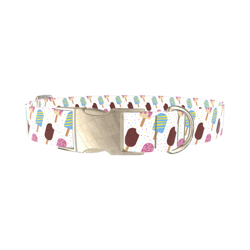Ice Cream Treats Dog Collar - metal gold