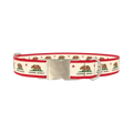 California Republic Flag Dog Collar - metal silver