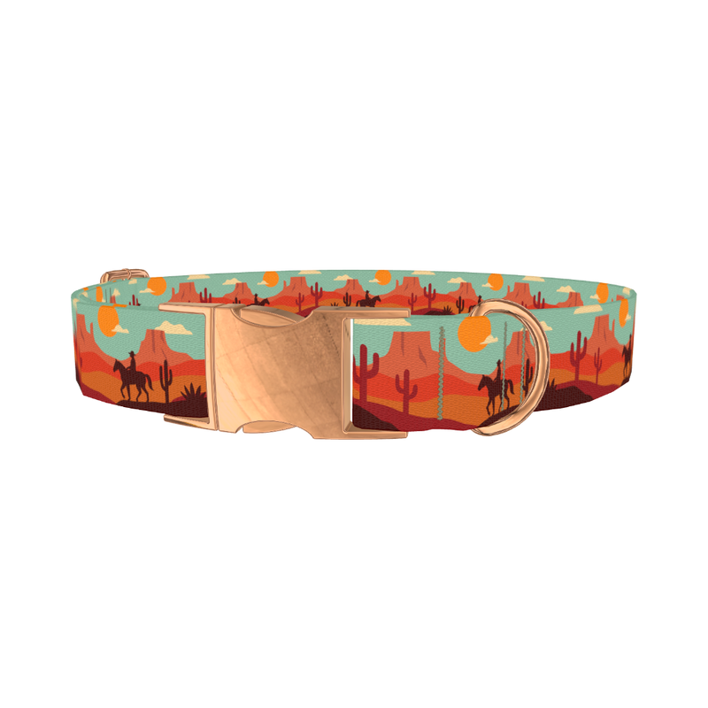 Southwest Desert Dog Collar - metal rose gold
