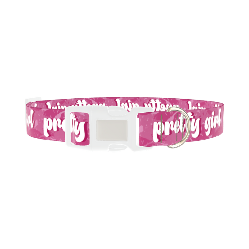 Lip Print Dog Collar - plastic silver