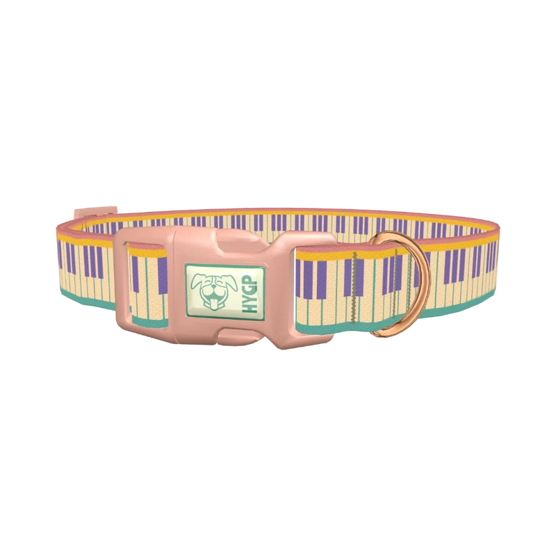 Piano Key Dog Collar - plastic rose gold