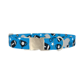 Blue Football Trophy Dog Collar - metal silver