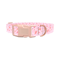 Floral Watercolor Dog Collar - plastic silver