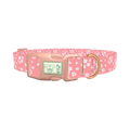 Floral Blossom Dog Collar - plastic rose gold