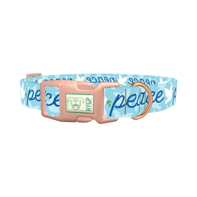 Peace Dove Dog Collar - plastic rose gold