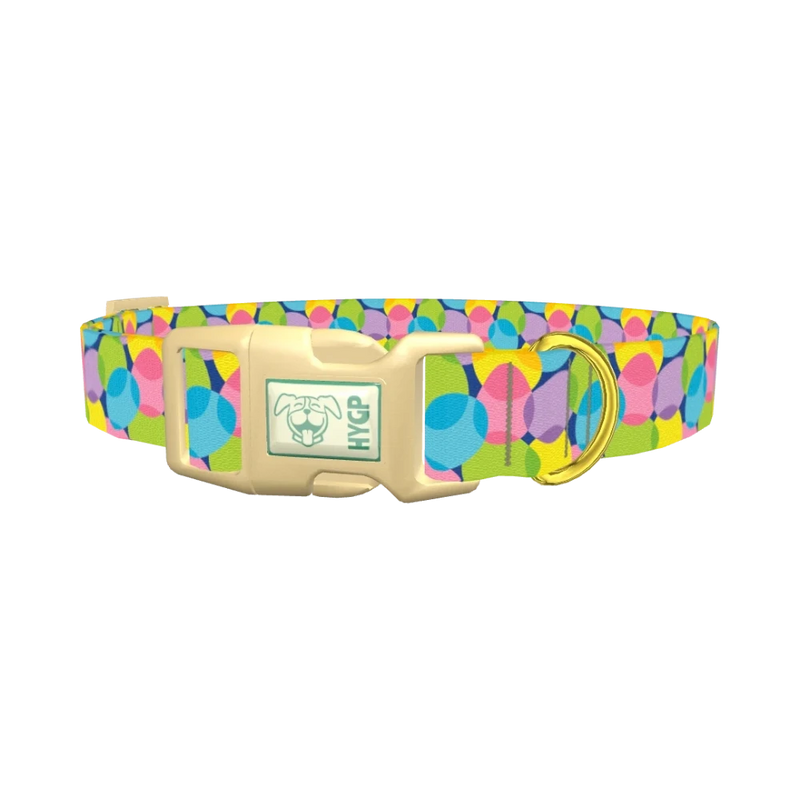 Bright Easter Egg Dog Collar - plastic gold