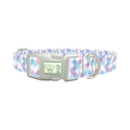 Pastel Mermaid Scale Dog Collar - plastic silver