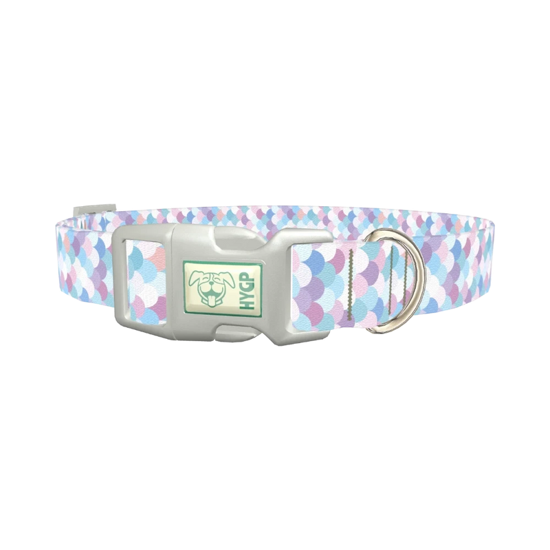 Pastel Mermaid Scale Dog Collar - plastic silver