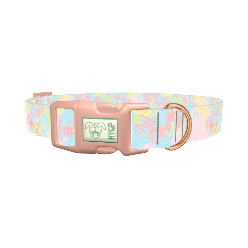 Abstract Pastel Dog Collar - plastic rose gold