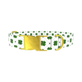 Dotted Clover Dog Collar - metal rose gold
