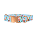 Christmas Santa Stars Dog Collar - metal rose gold