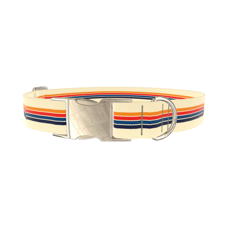 Colorful Stripe Hexagon Dog Collar - metal gold