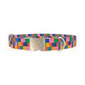 Geometric Rectangle Dog Collar - metal silver