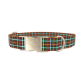 Festive Yellow Cross Dog Collar - metal silver