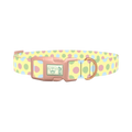 Pastel Polka Dot Pattern Dog Collar - plastic rose gold