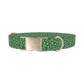 Green Santa Hat Dog Collar - metal silver