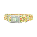 Floral Tulip Plaid Dog Collar - plastic silver