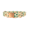St. Patrick's Clover Bow Dog Collar - metal rose gold